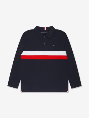 Tommy Hilfiger Boys Corporate Colourblock Polo Shirt in Navy