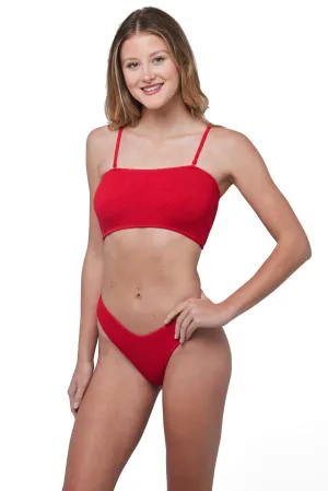Turks And Caicos Tube with Straps One Size Bikini TOP ONLY (Red)