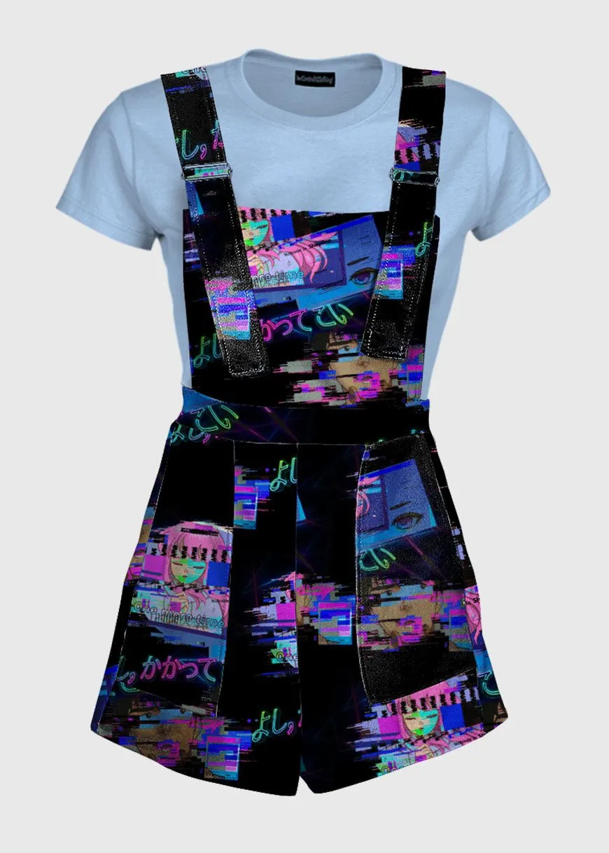 Vaporwave Aesthetic Black Overalls