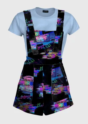 Vaporwave Aesthetic Black Overalls