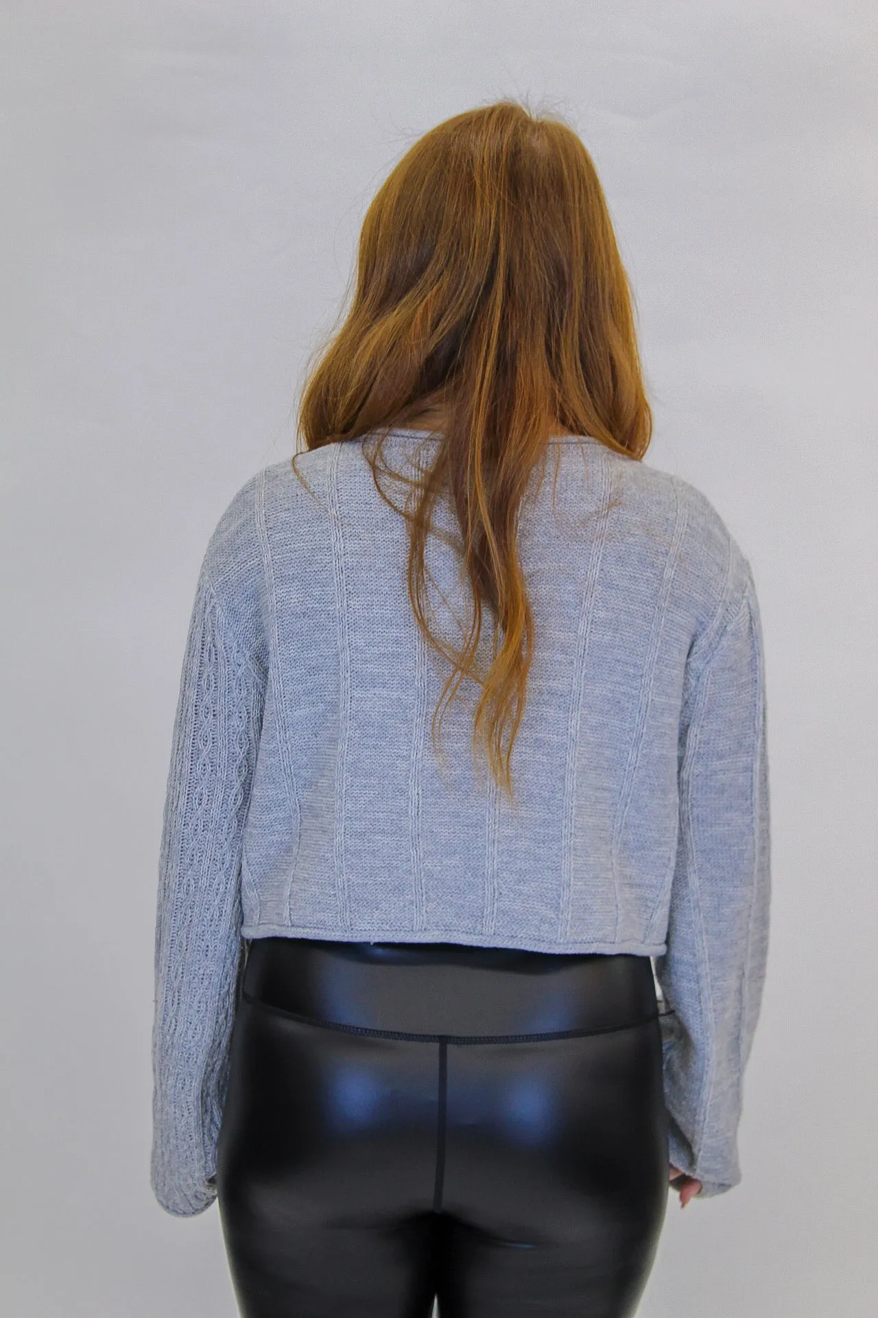 Warm Comfort Sweater Cable Knit- Grey