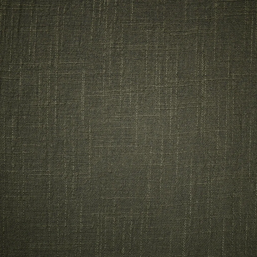 Washed Slubby Cotton Gauze Solid Olive