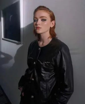 Women Classical Leather Jacket by TJS