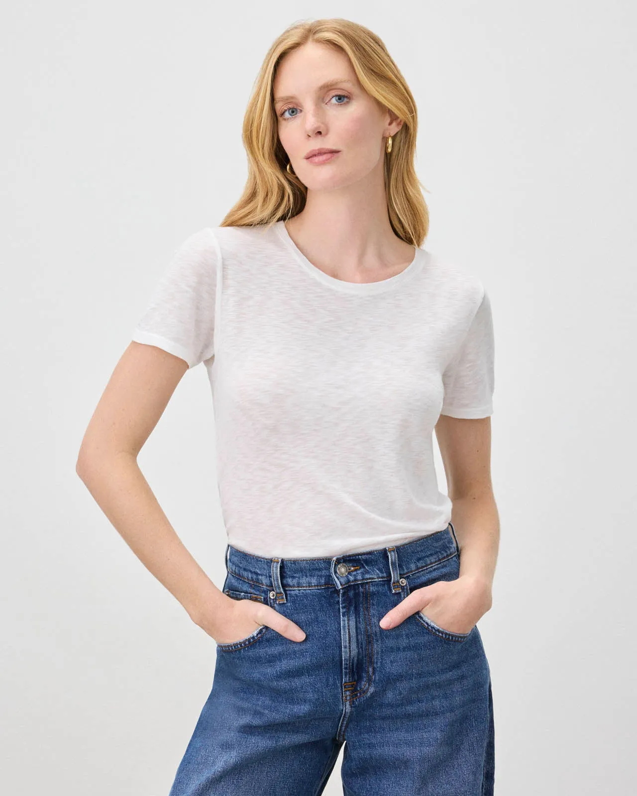 Zoe Slub Crew Neck Tee